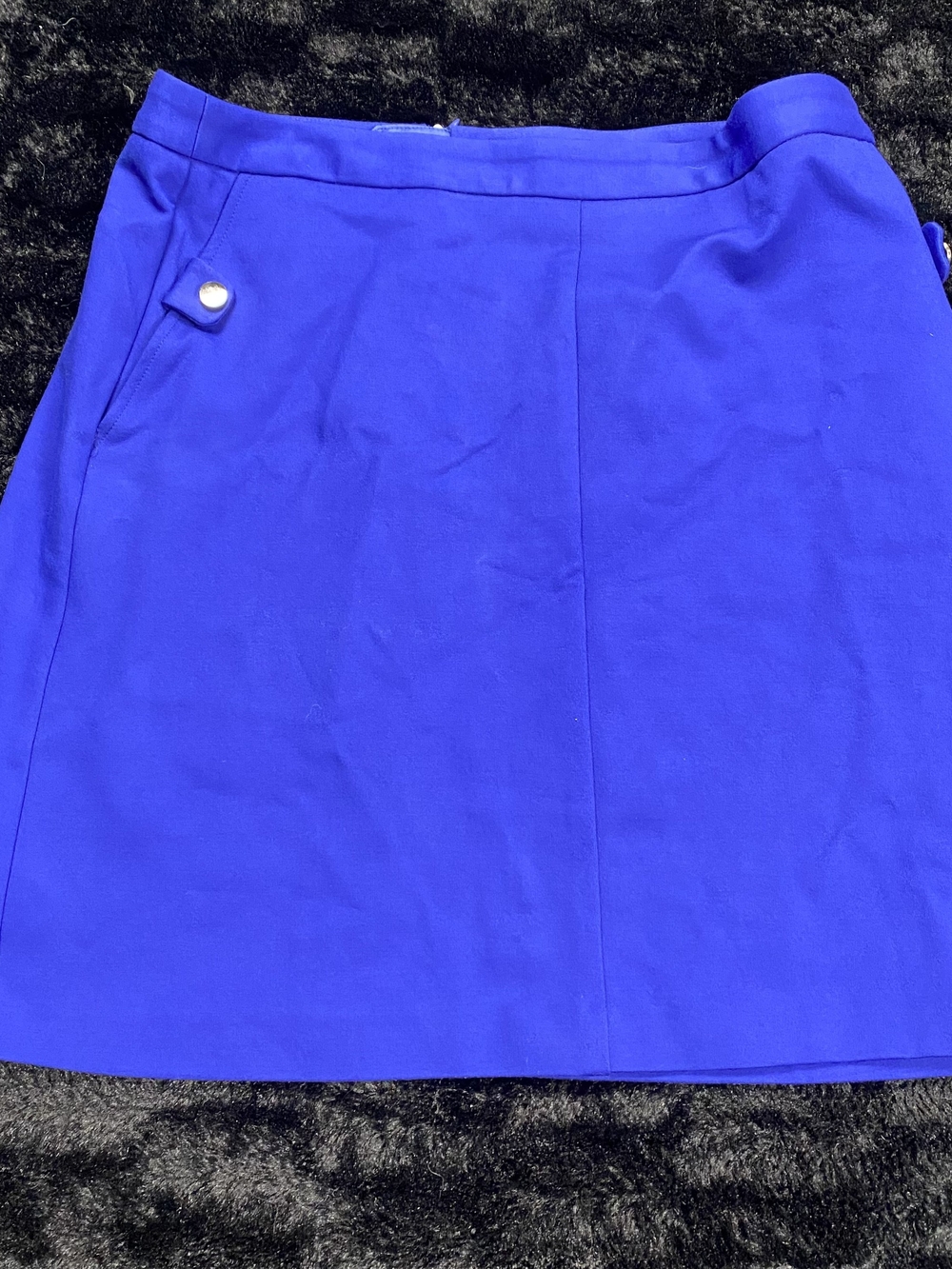 Mario Serrani Women’s Blue A-Line Skirt Rayon Nylon Spandex Lined Size XL
